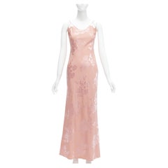 CHRISTIAN DIOR Galliano Vintage 2009 rose oriental floral jacquard robe FR36 S