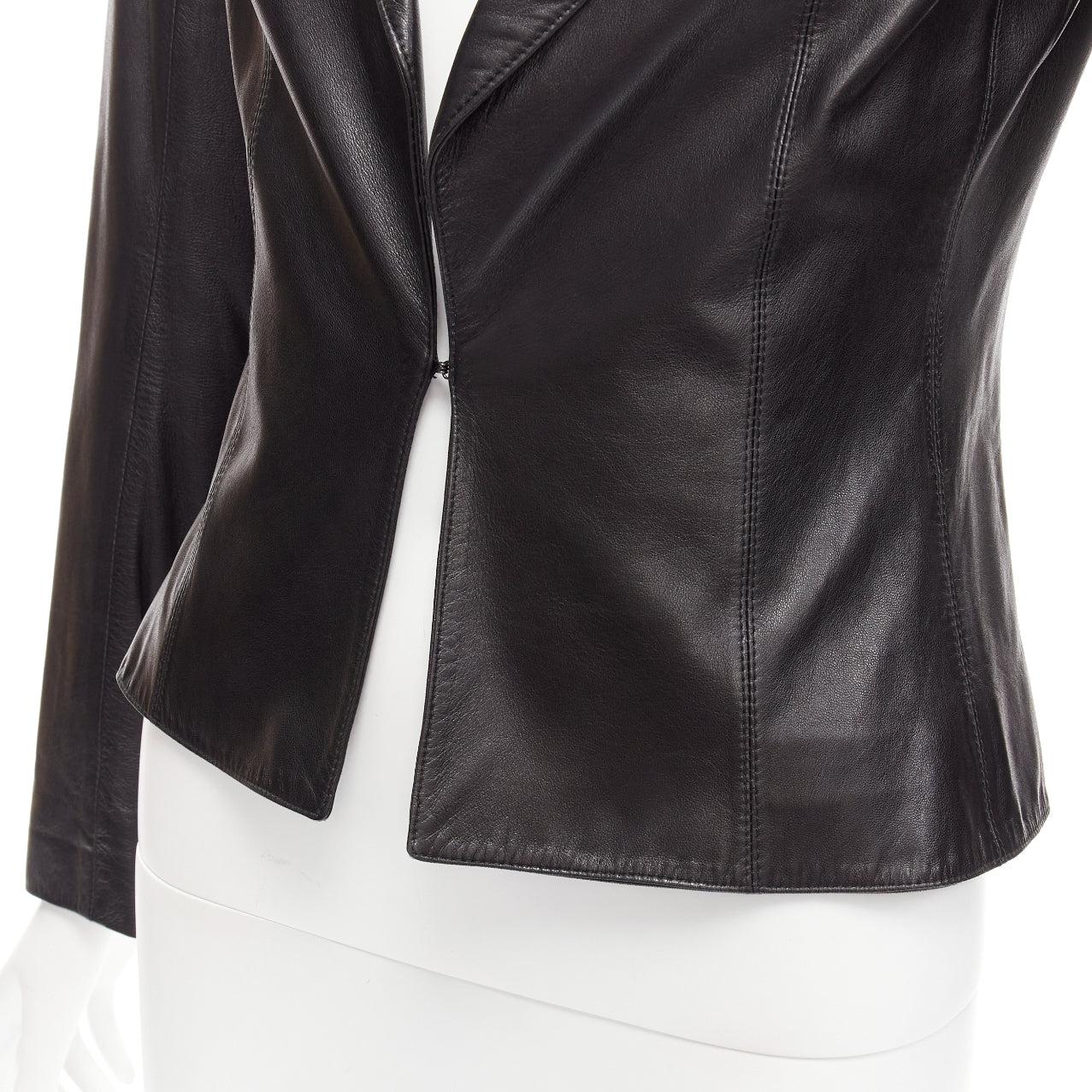 CHRISTIAN DIOR Galliano Vintage black lambskin leather blazer jacket FR40 L 4