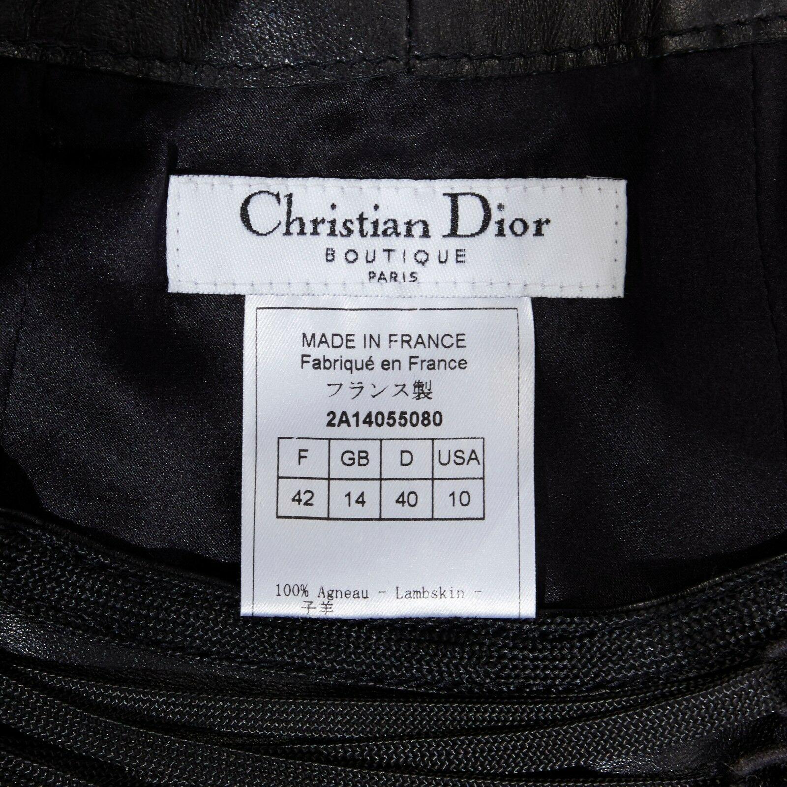CHRISTIAN DIOR GALLIANO Vintage black leather laced corset vest top FR42 L 4