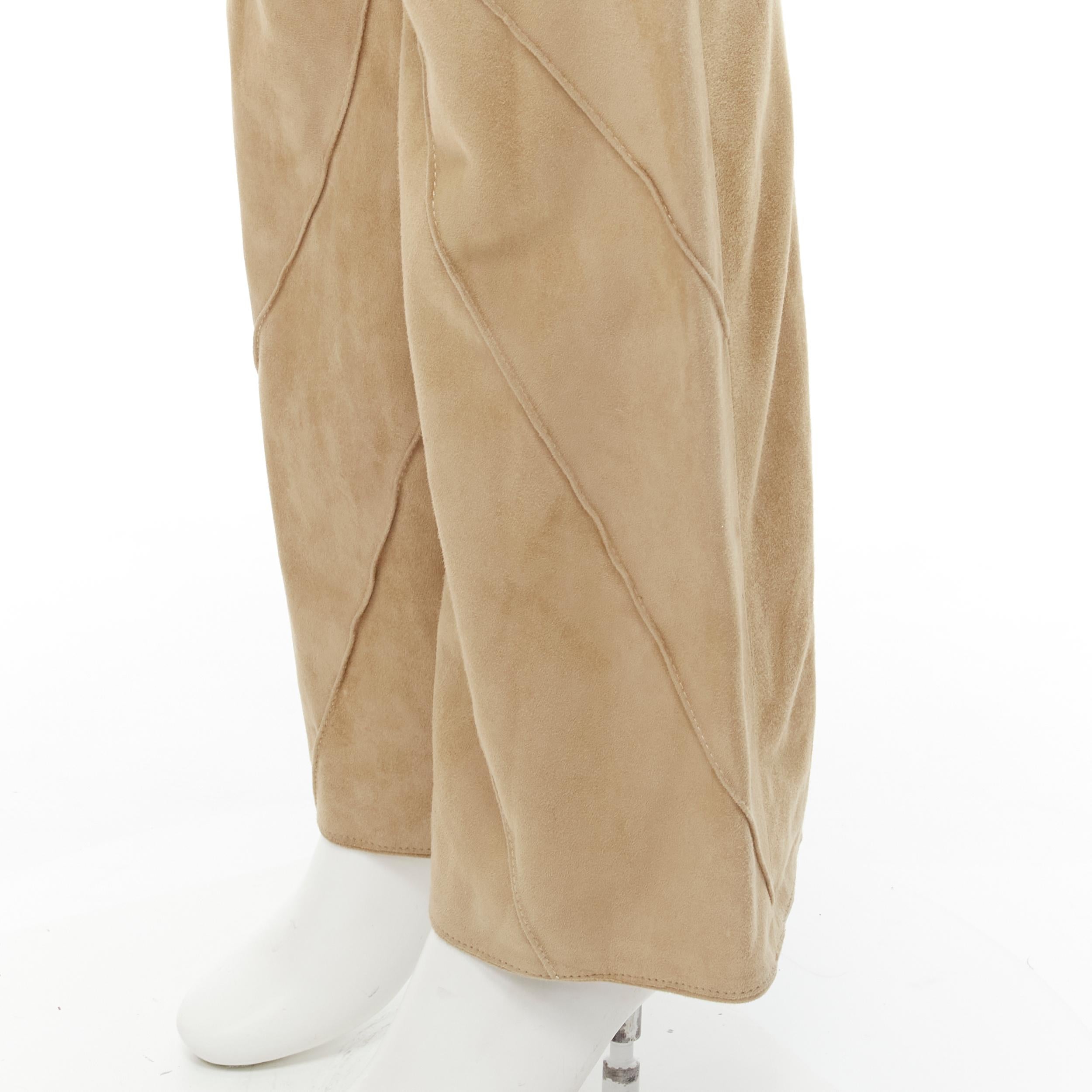 CHRISTIAN DIOR Galliano Vintage brown suede spiral dart flared pants FR36 S 3