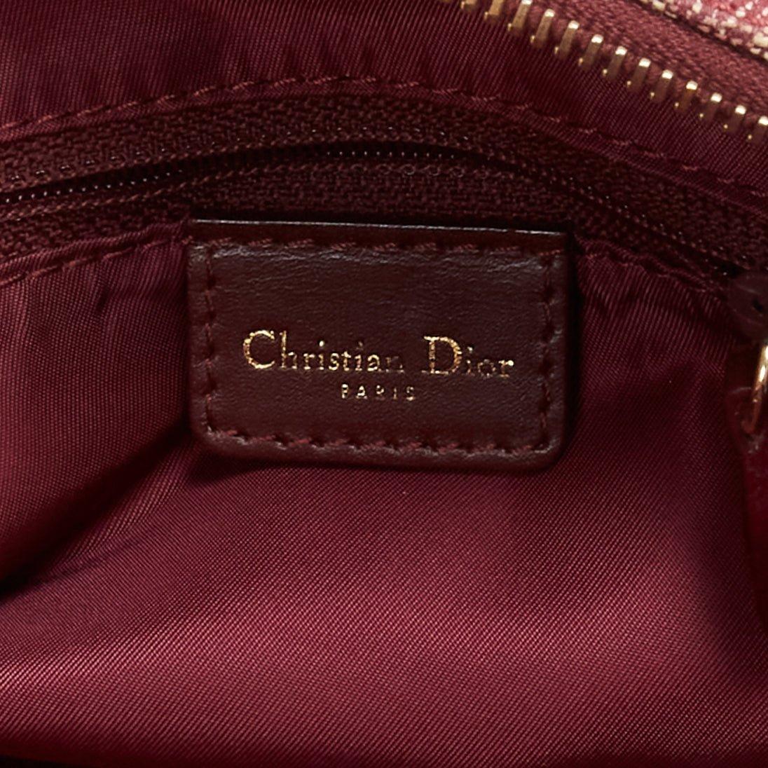 CHRISTIAN DIOR Galliano Vintage Double Saddle Trotter red monogram bag 5