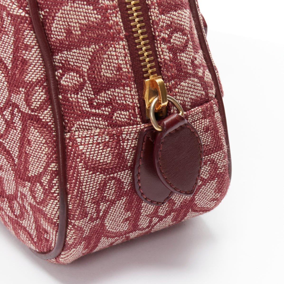 CHRISTIAN DIOR Galliano Vintage Double Saddle Trotter red monogram bag 3
