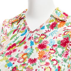 CHRISTIAN DIOR Galliano Vintage top recortado con estampado de puentes florales FR38 M