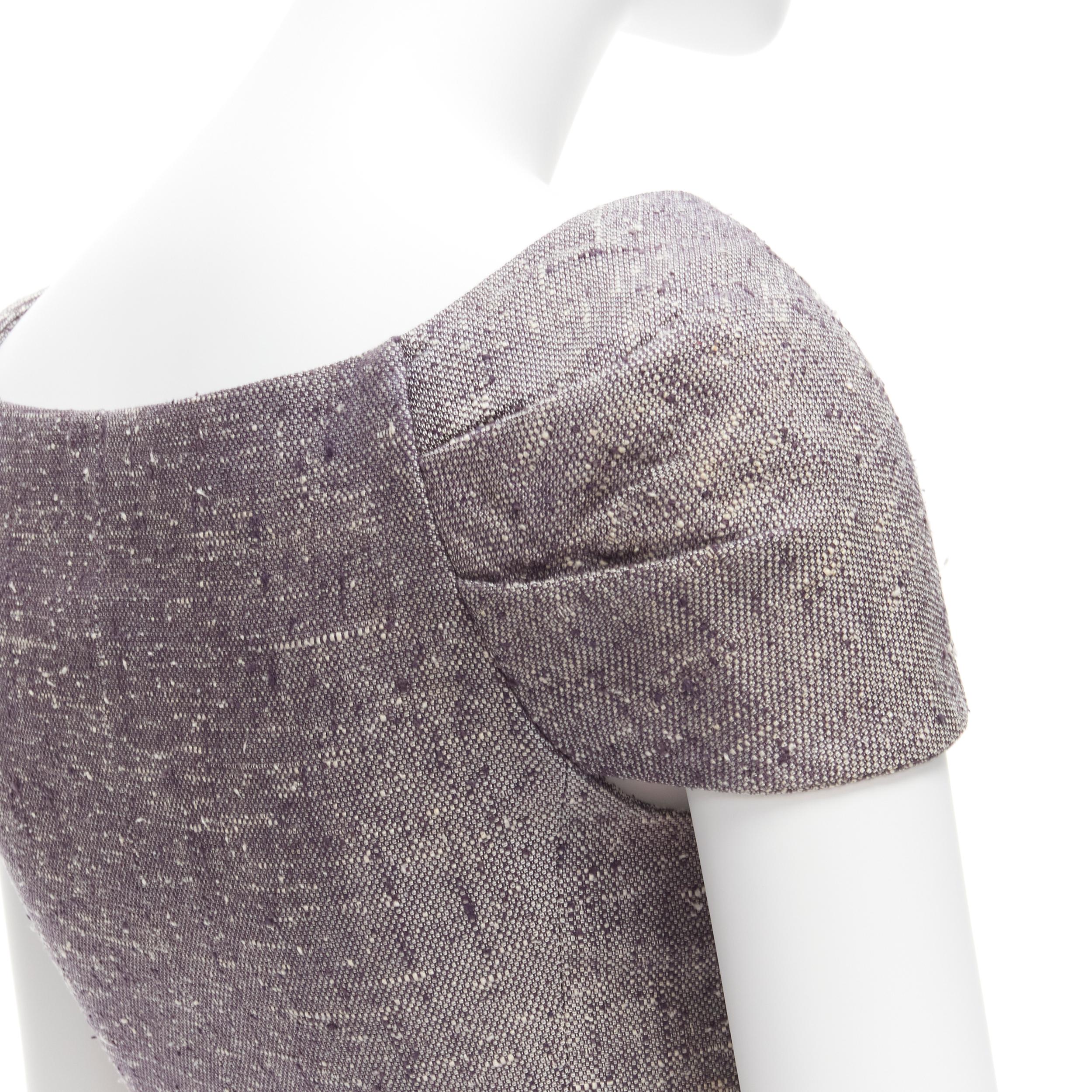 CHRISTIAN DIOR Galliano Vintage grey boucle bow detail fitted jacket FR34 XS 4