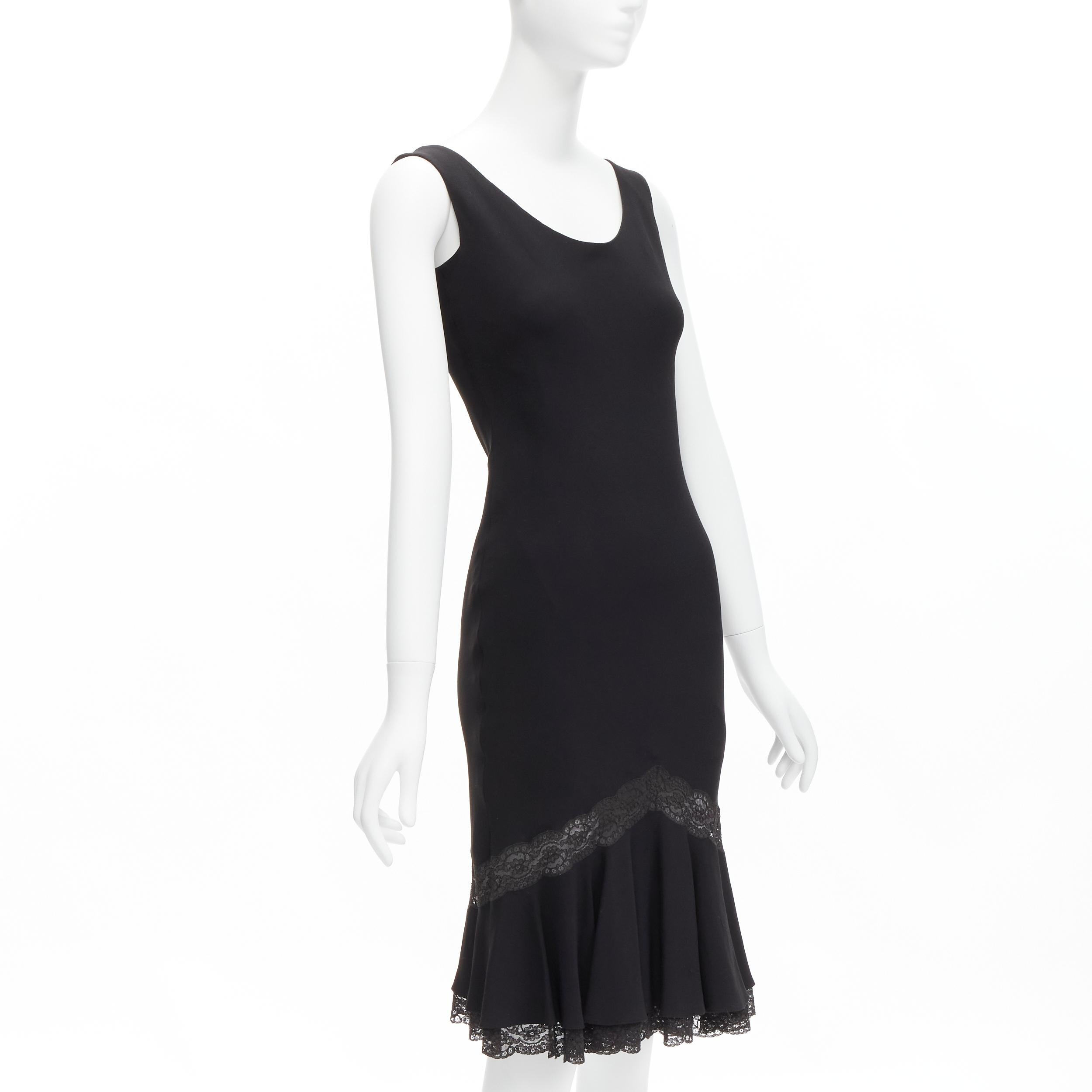 CHRISTIAN DIOR Galliano Vintage silk bias cut lace trim hem cocktail dress FR36  In Excellent Condition For Sale In Hong Kong, NT