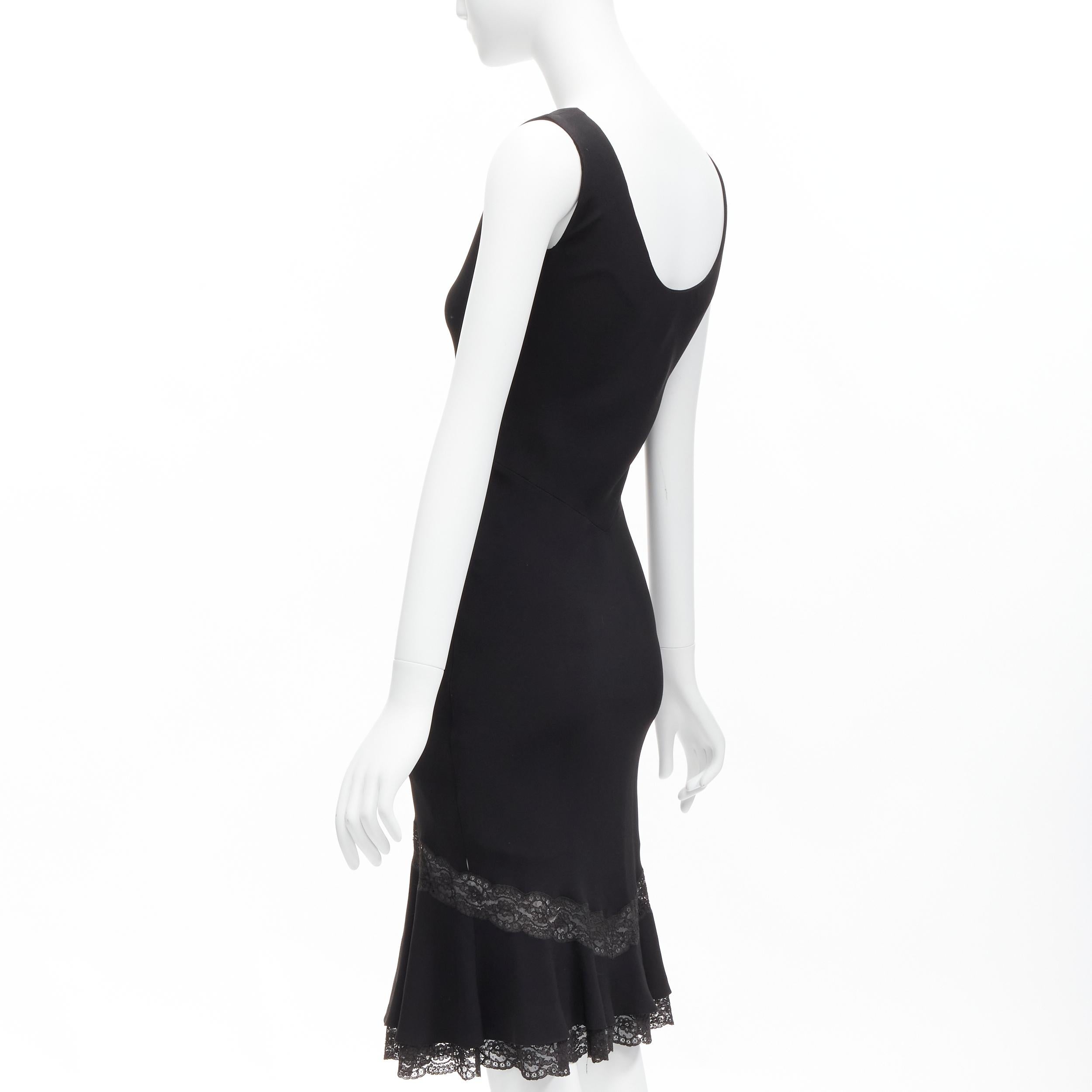 CHRISTIAN DIOR Galliano Vintage silk bias cut lace trim hem cocktail dress FR36  For Sale 2