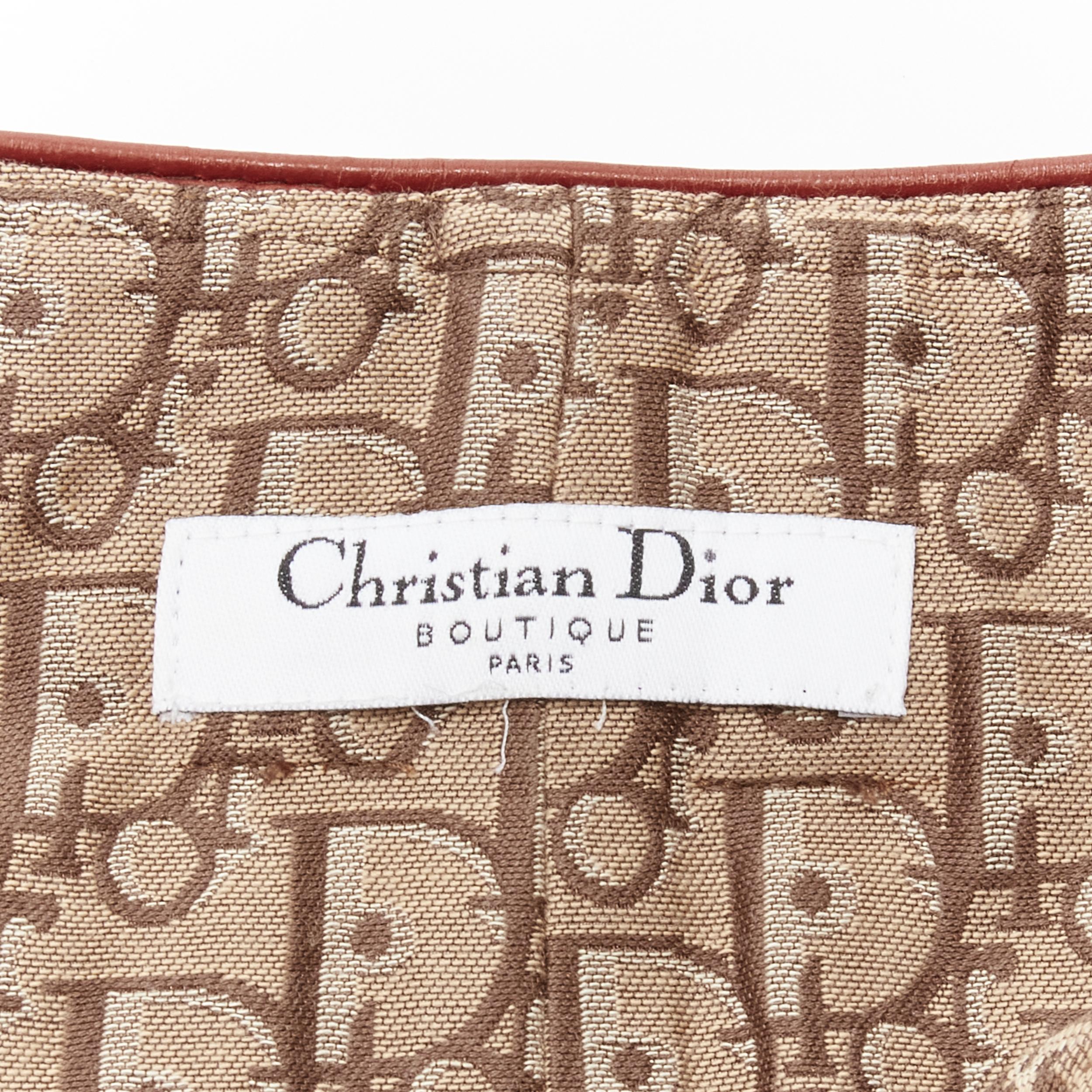 CHRISTIAN DIOR Galliano Y2K Rasta belted leather trim monogram mini skirt  XS 1