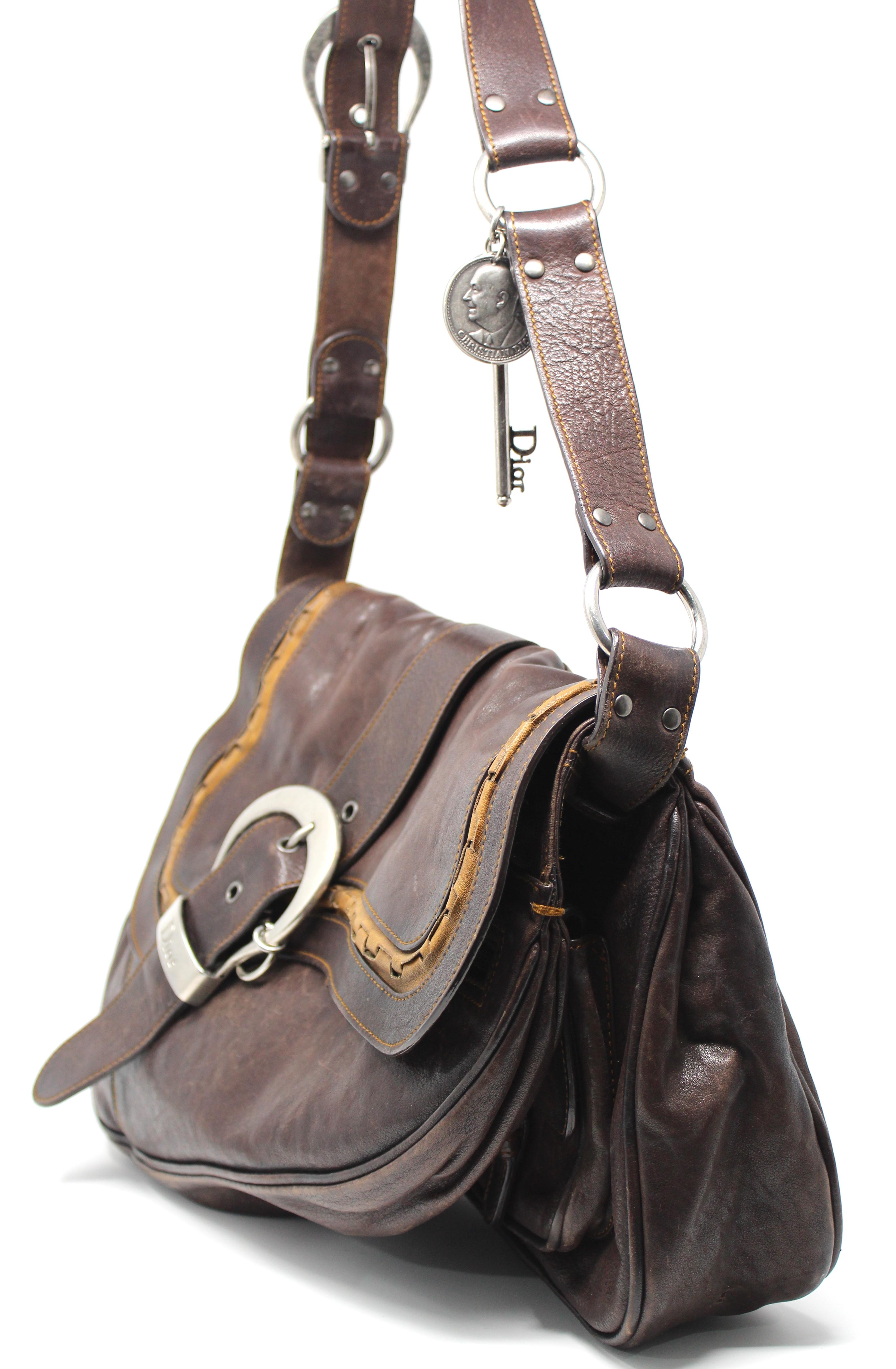 Christian Dior Gaucho Brown Leather Saddle Crossbody Bag, SS 2006 1