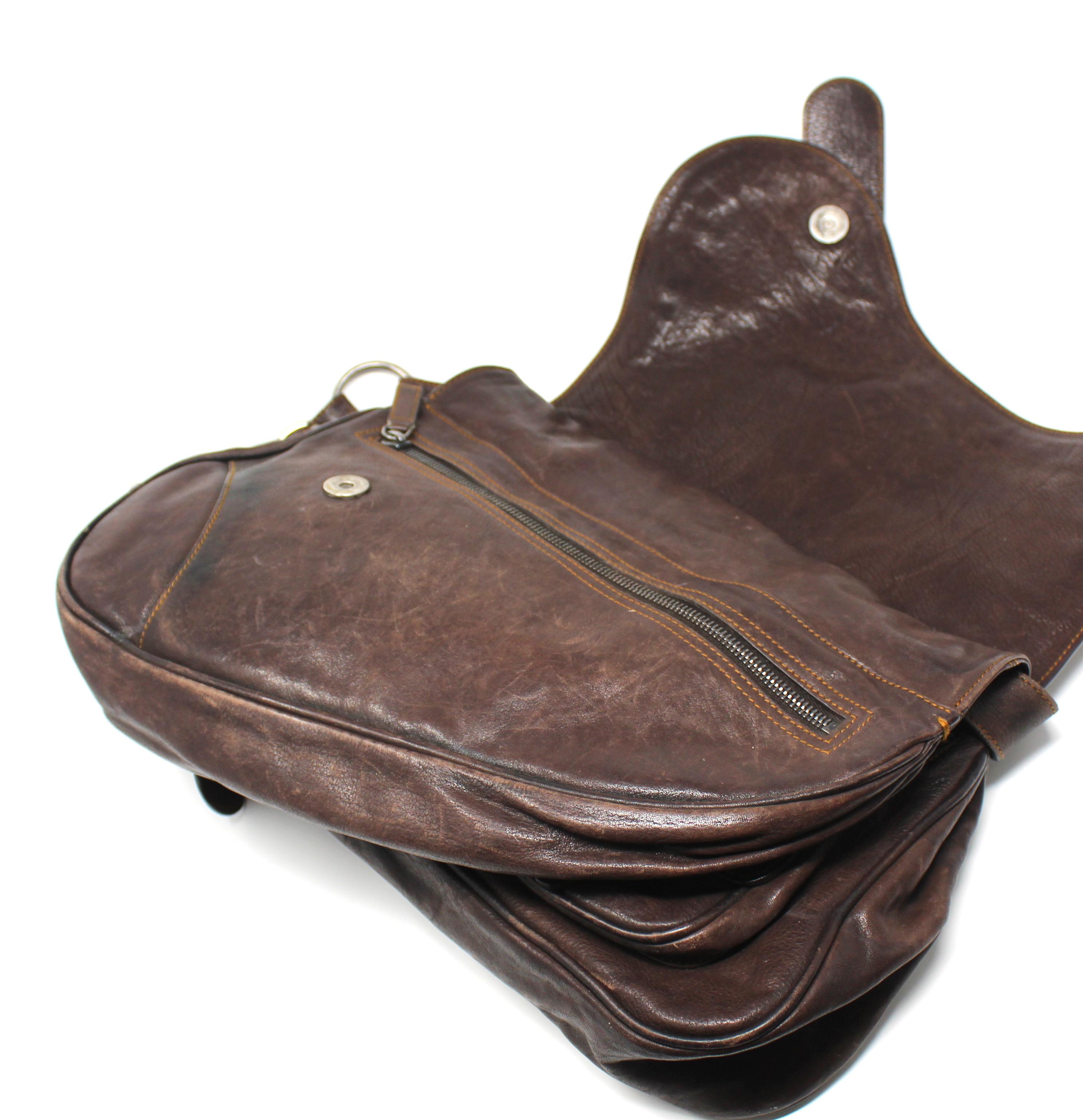 Christian Dior Gaucho Brown Leather Saddle Crossbody Bag, SS 2006 3