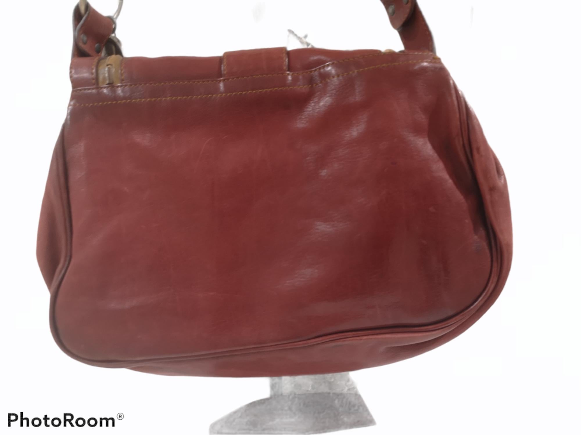 Christian Dior Gaucho saddle burgundy leather shoulder bag In Good Condition In Capri, IT