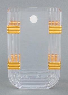 Christian Dior Gaudron Gold Glass Vase