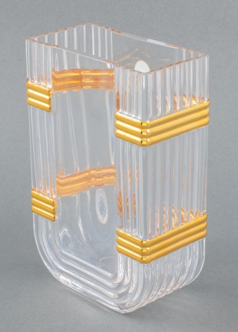 Art déco Vase en verre doré Gaudron de Christian Dior en vente