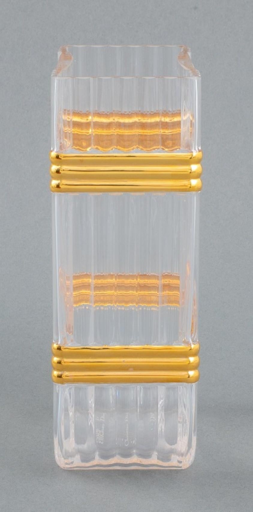 Vase en verre doré Gaudron de Christian Dior Bon état - En vente à New York, NY