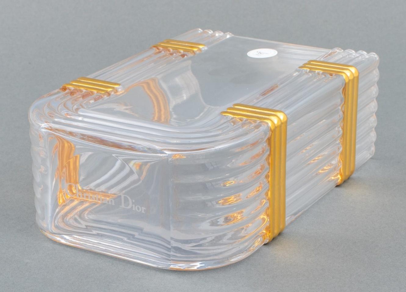 Crystal Christian Dior Gaudron Gold Glass Vase