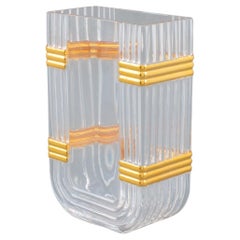 Christian Dior Gaudron-Vase aus Goldglas