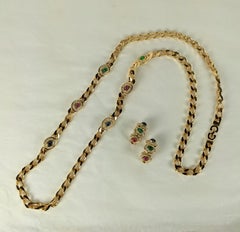 Christian Dior Gem Station Chain and Ear Clips