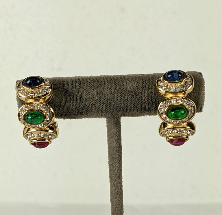 Christian Dior Gem Station Chain and Ear Clips For Sale at 1stDibs