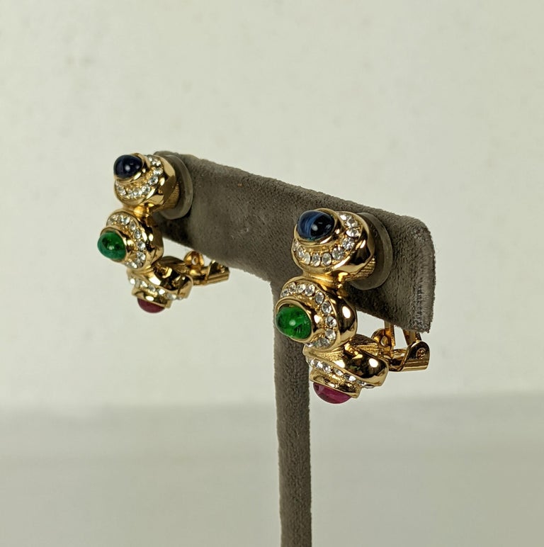Christian Dior Gem Station Chain and Ear Clips For Sale at 1stDibs