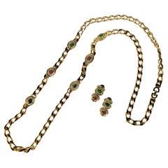 Christian Dior Gem Station Chain and Ear Clips