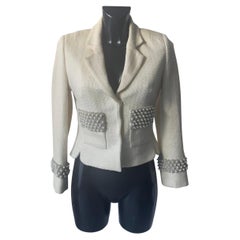 Christian Dior ivory wool jacket with '90s pearls