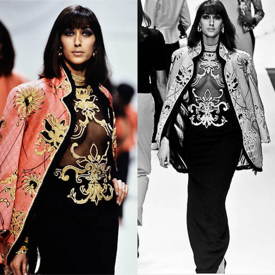 Costume orné de perles Gianfranco Ferre pour Christian Dior automne/hiver 1992 Taille 36FR Bon état - En vente à Saint Petersburg, FL