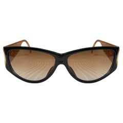 Retro Christian Dior & Gianfranco Ferre Black and Gold Houndstooth Sunglasses