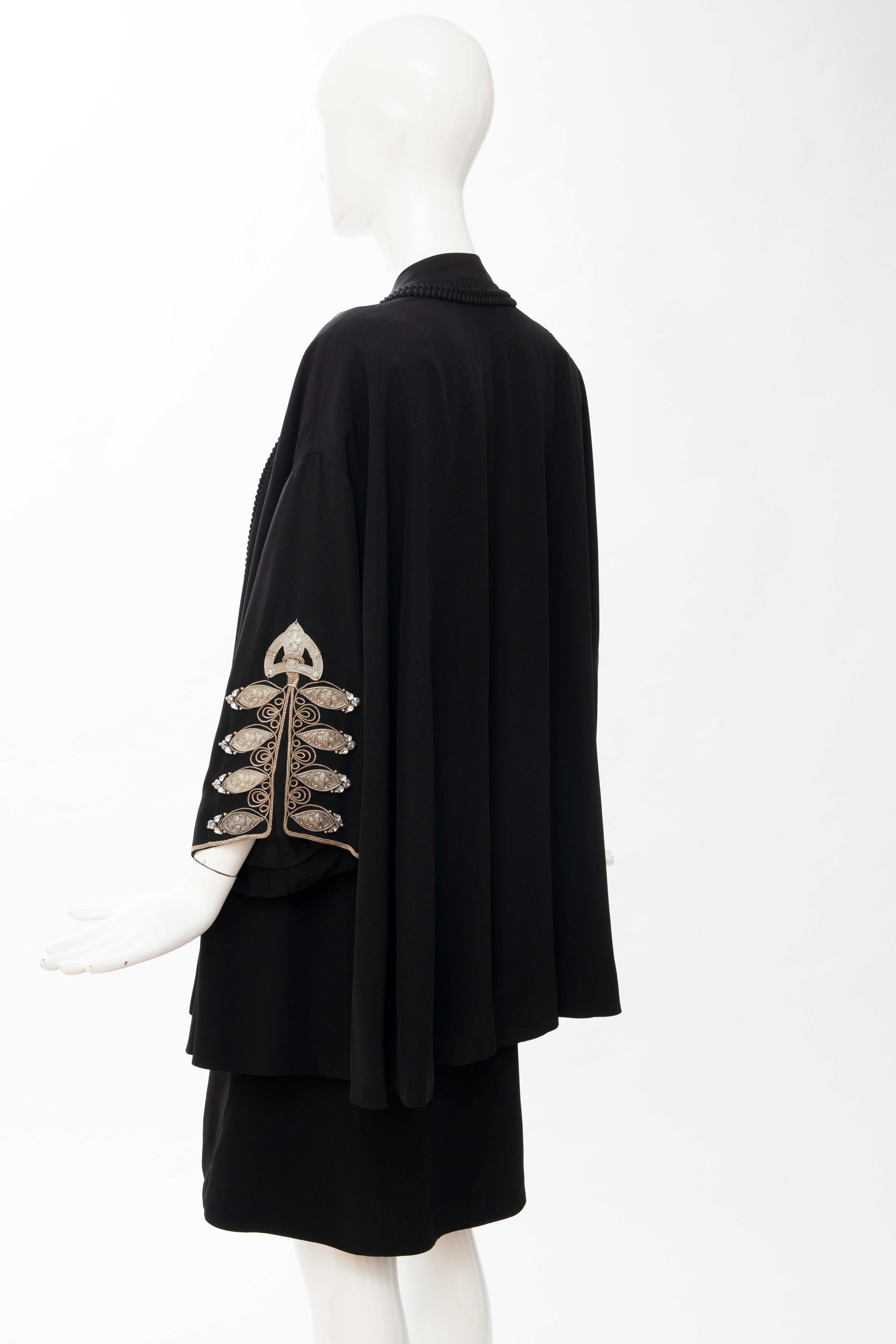 Christian Dior Gianfranco Ferré Numbered Black Embroidered Dress Ensemble, 1991 5