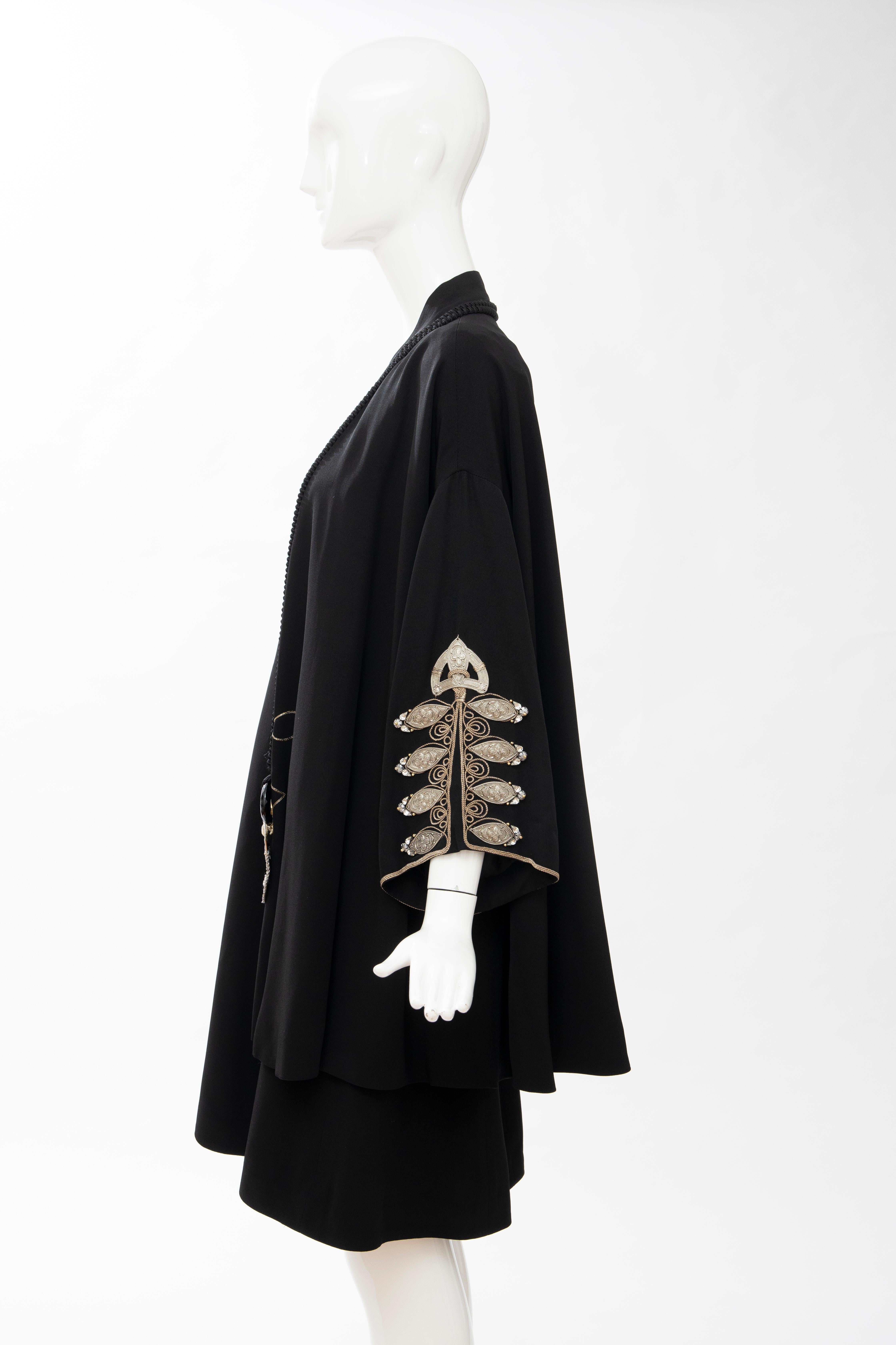 Christian Dior Gianfranco Ferré Numbered Black Embroidered Dress Ensemble, 1991 7