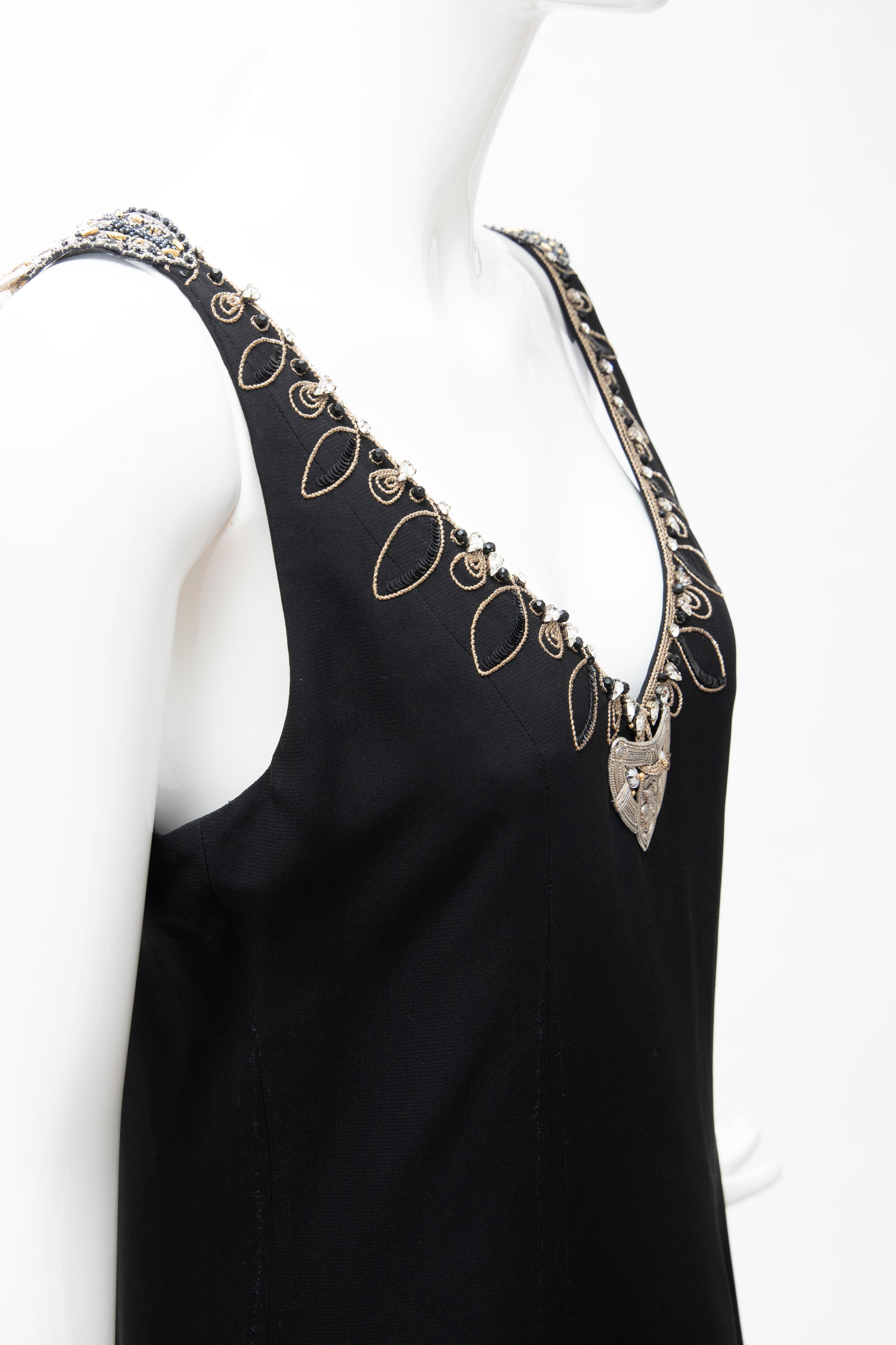 Christian Dior Gianfranco Ferré Numbered Black Embroidered Dress Ensemble, 1991 11