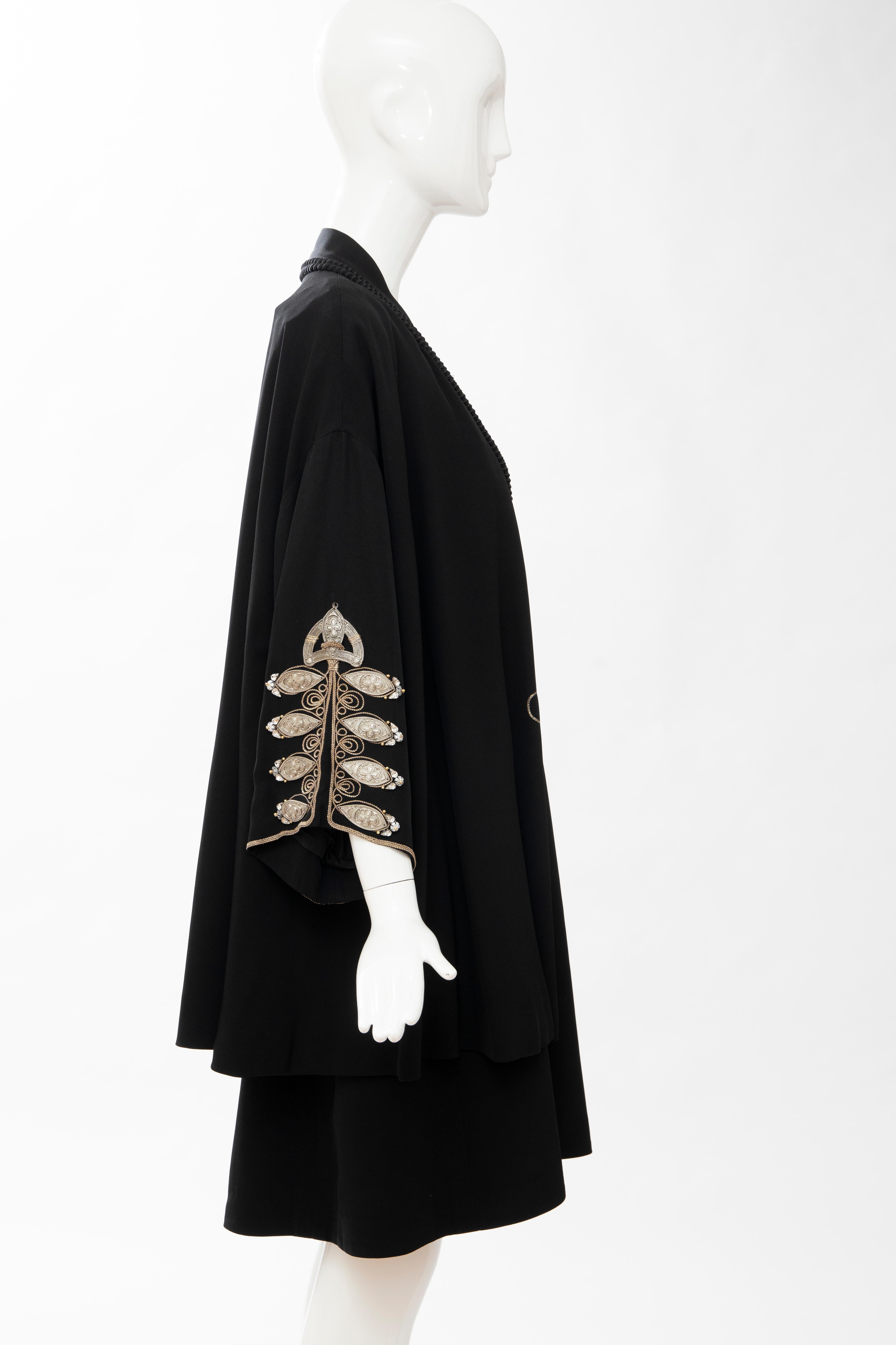 Christian Dior Gianfranco Ferré Numbered Black Embroidered Dress Ensemble, 1991 1