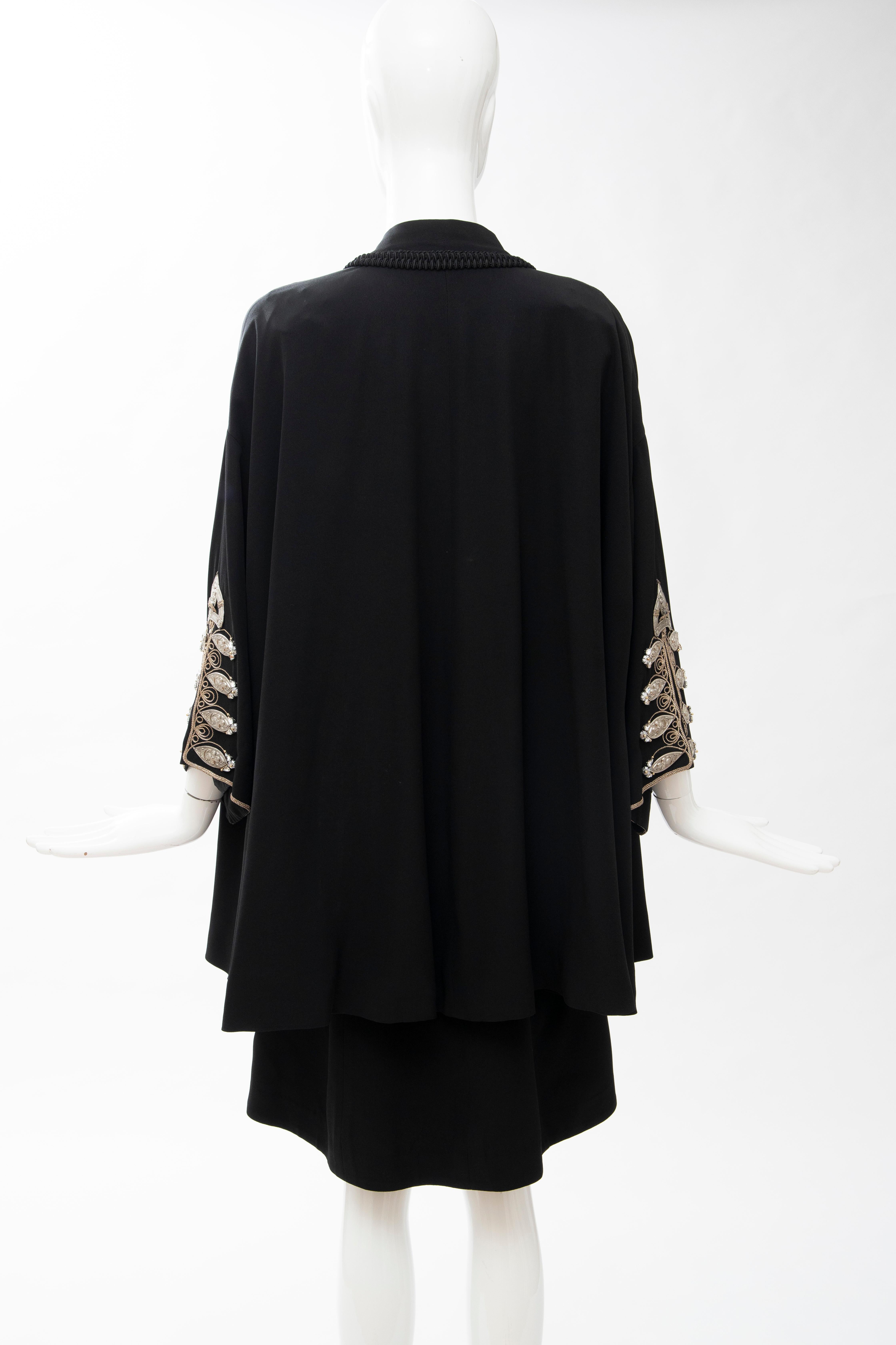 Christian Dior Gianfranco Ferré Numbered Black Embroidered Dress Ensemble, 1991 3