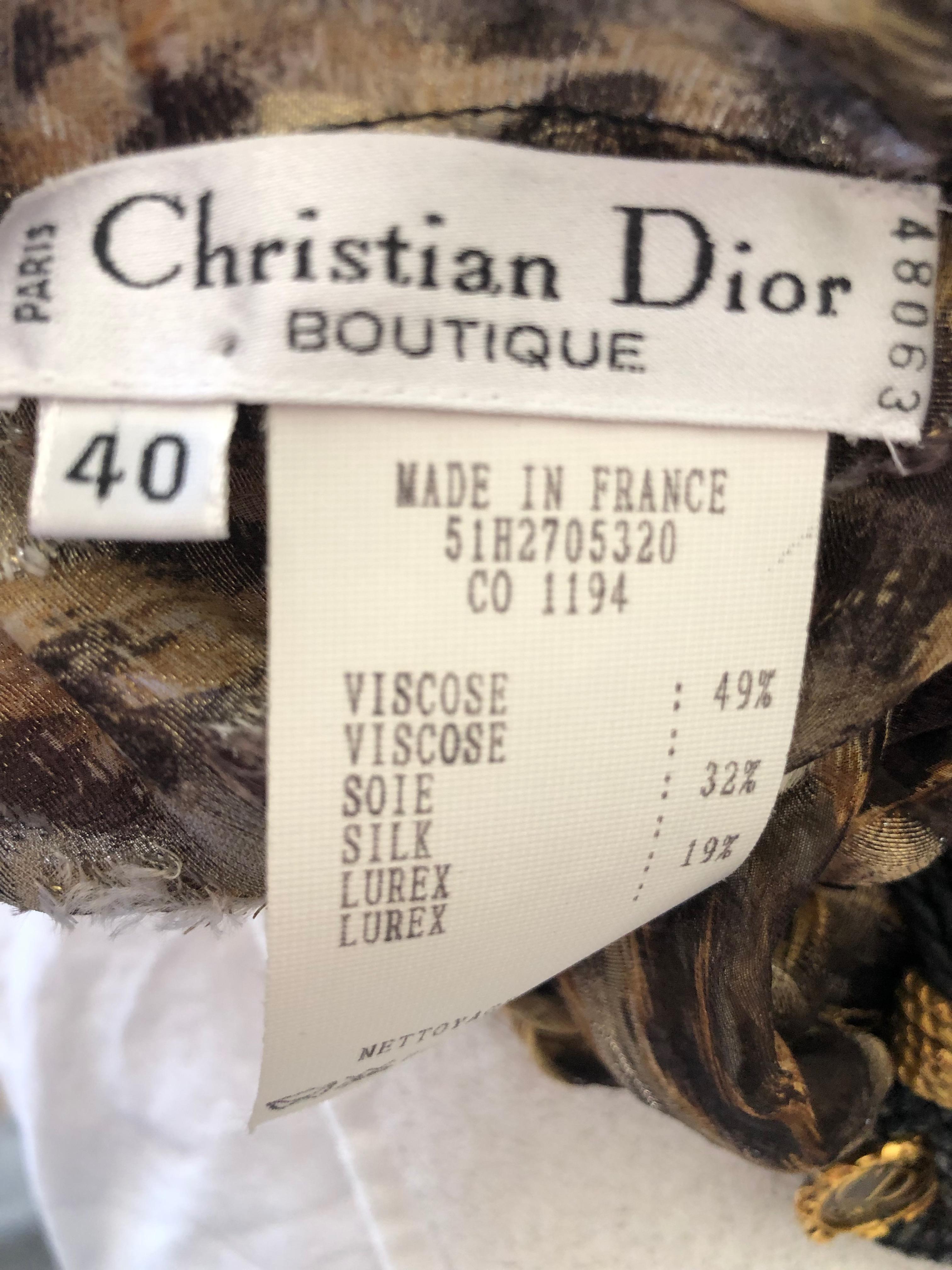 Christian Dior Gianfranco Ferre Numbered Demi Couture Leopard Print Silk Jacket For Sale 5