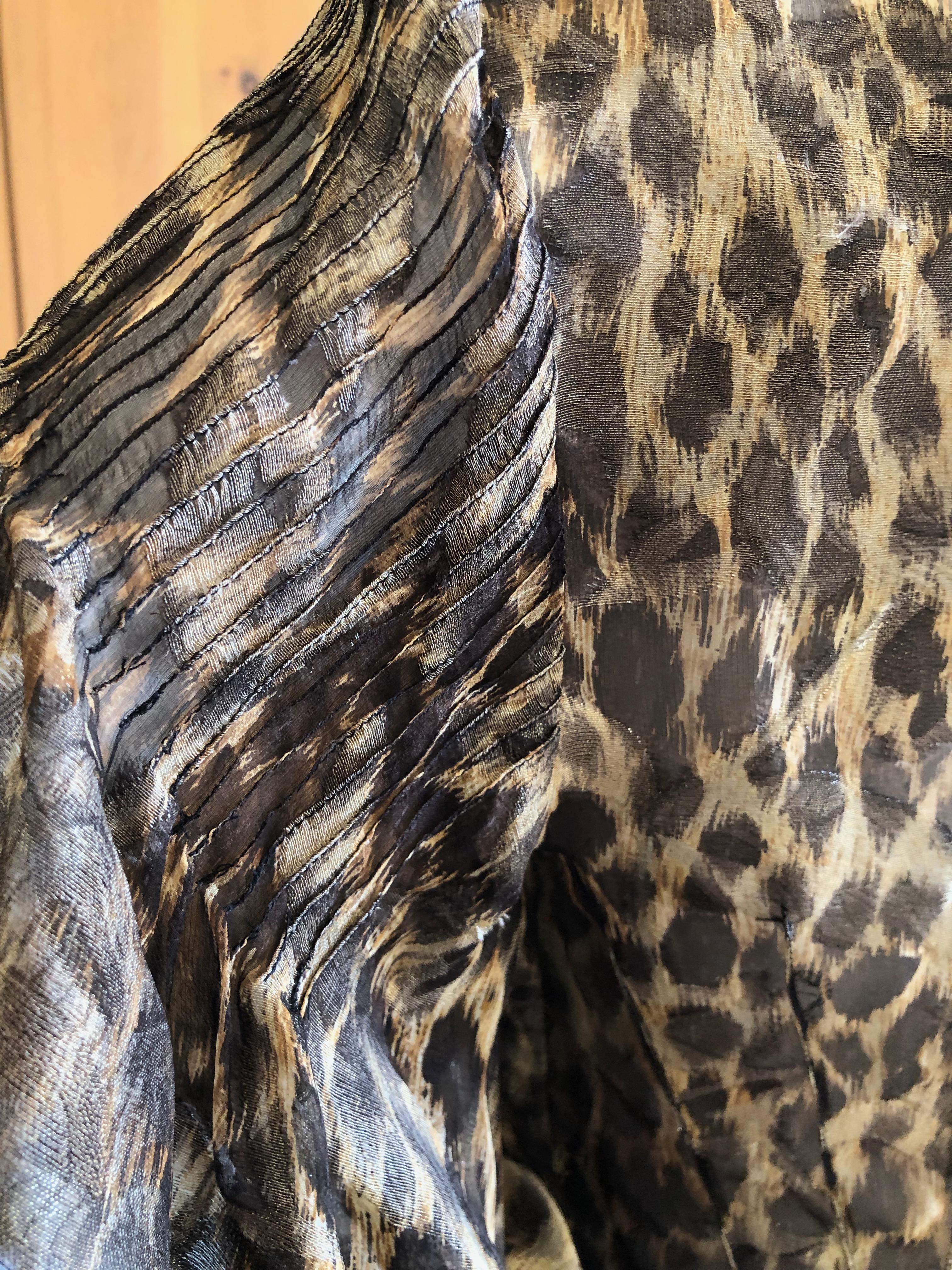 Christian Dior Gianfranco Ferre Numbered Demi Couture Leopard Print Silk Jacket For Sale 4