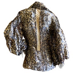 Christian Dior Gianfranco Ferre Numbered Demi Couture Leopard Print Silk Jacket