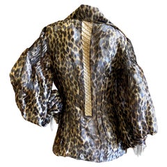 Christian Dior Gianfranco Ferre Numbered Demi Couture Leopard Print Silk Jacket