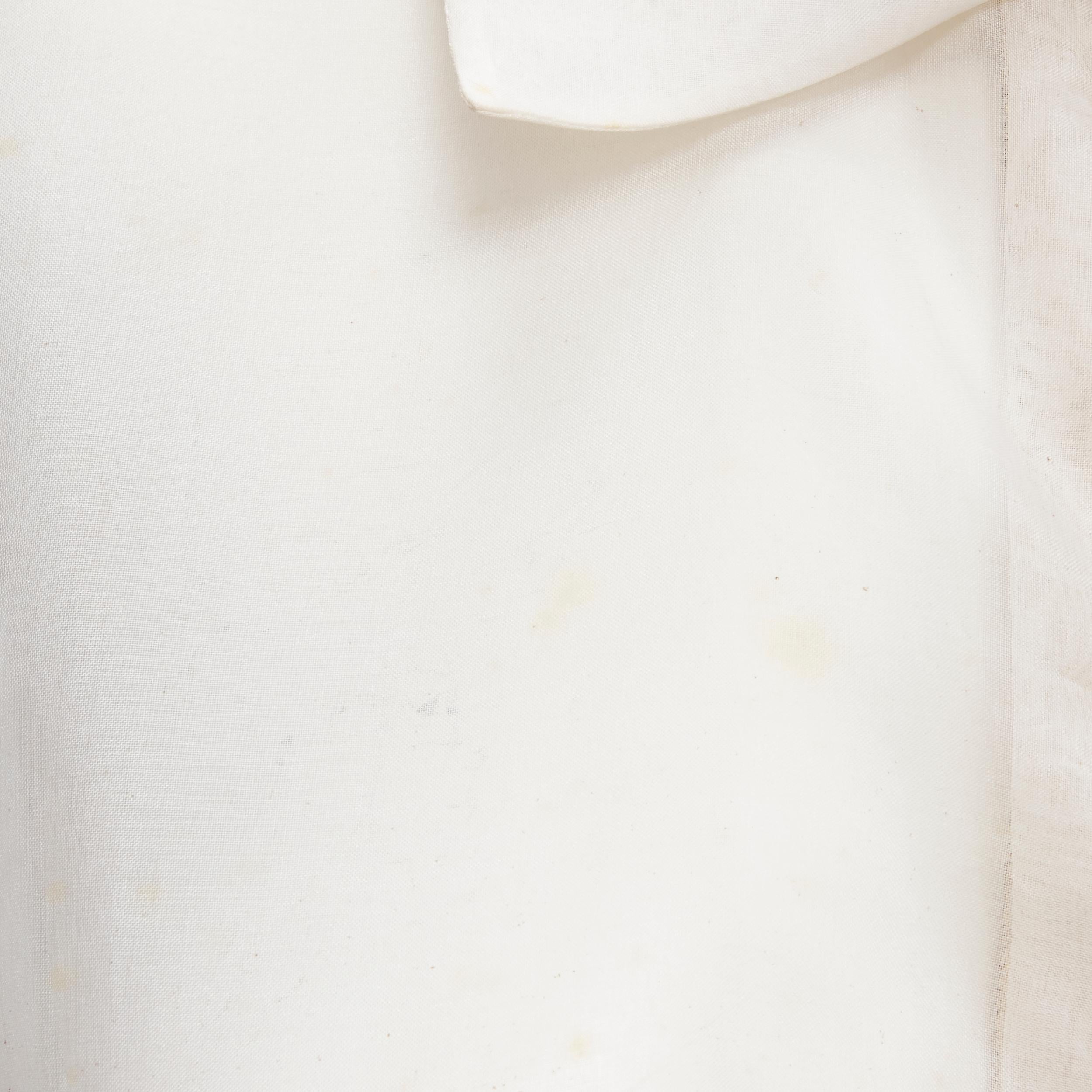 CHRISTIAN DIOR Gianfranco Ferre white sheer gold embroidery silk shirt FR38 M 6