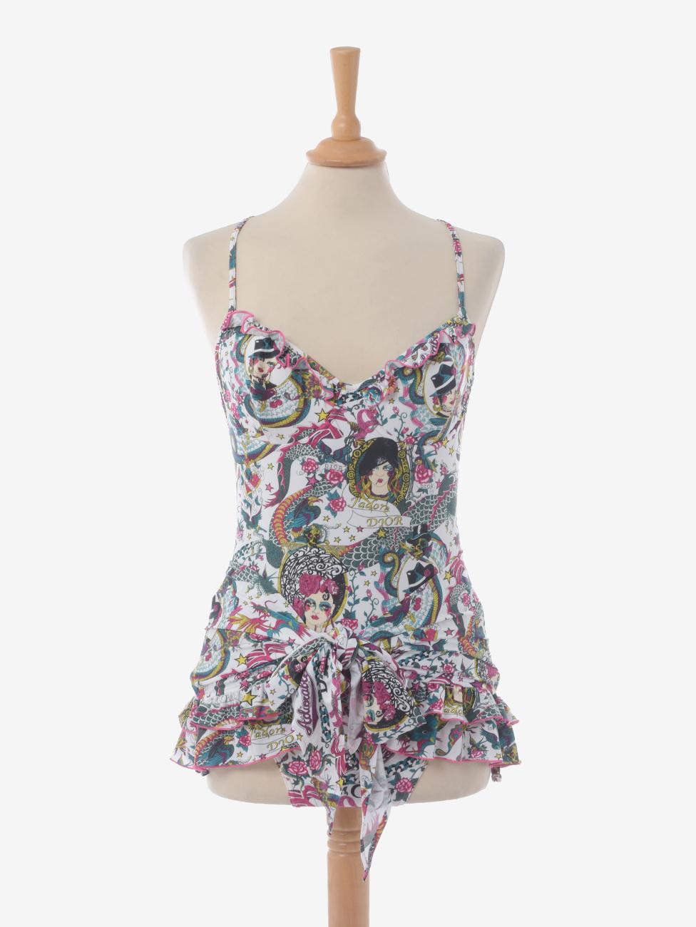 Gris Christian Dior Maillot de bain imprimé Gitane - 00s en vente
