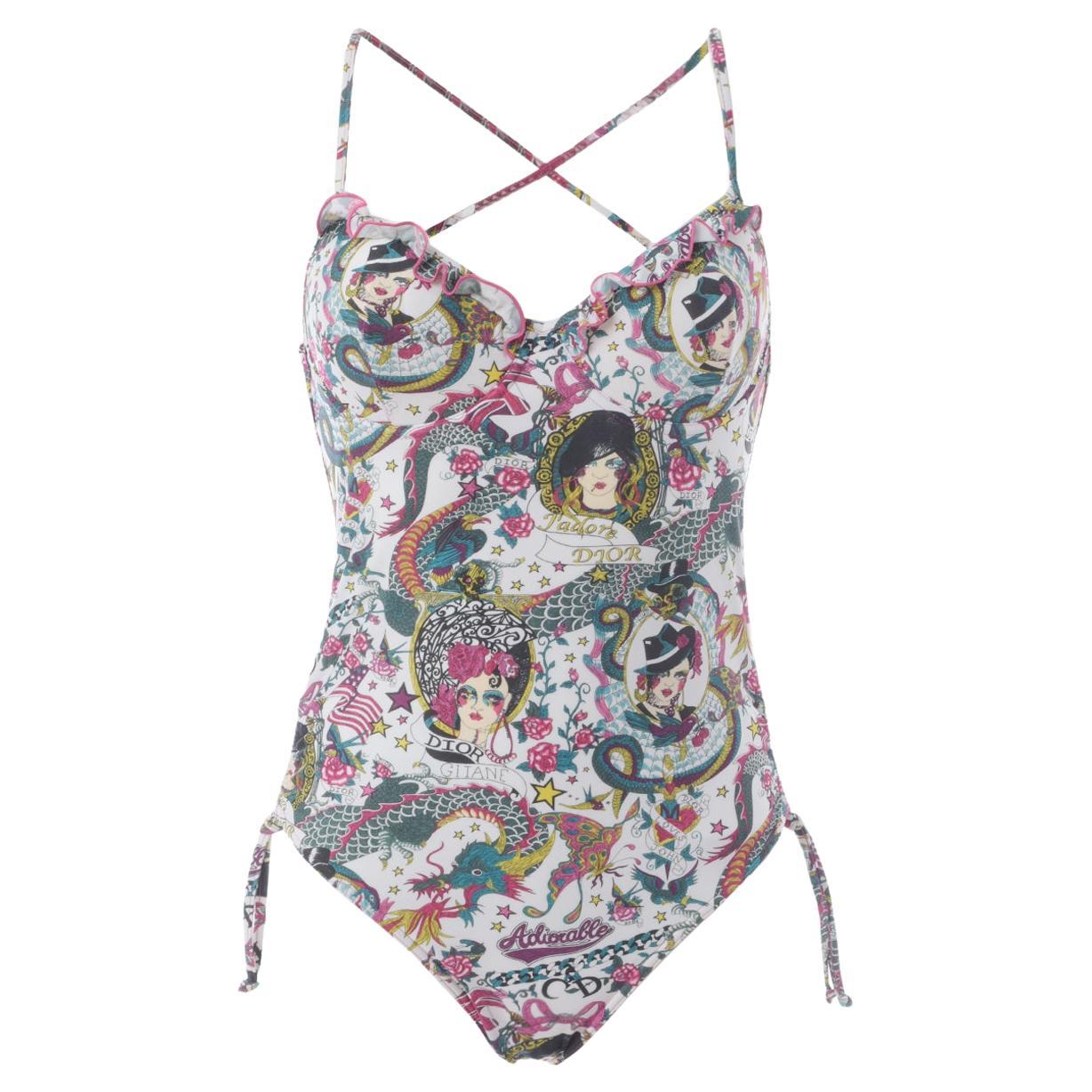 Christian Dior Gitane Print Swimsuit - 00s