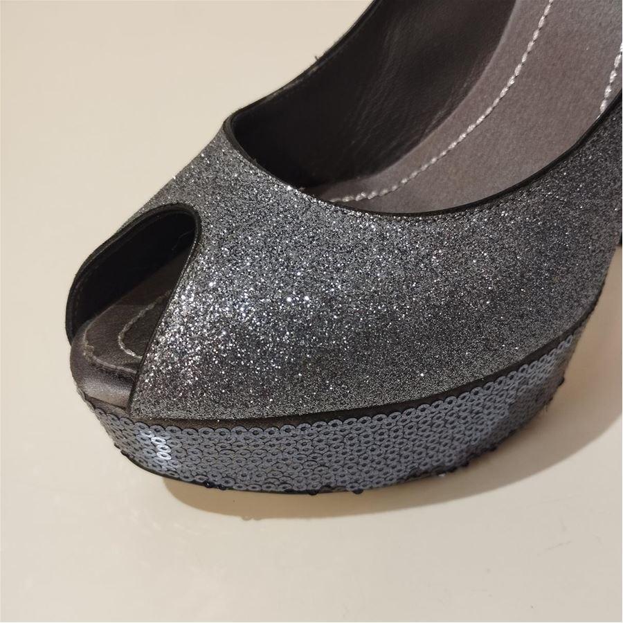 Women's Christian Dior Glitter open toe size 37 For Sale