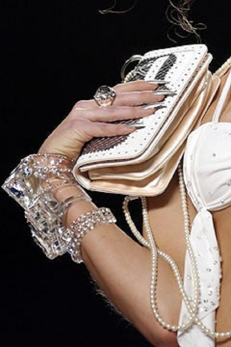 Christian Dior Gloria Jewelled Clear Prespex Cuff Bracelet 4