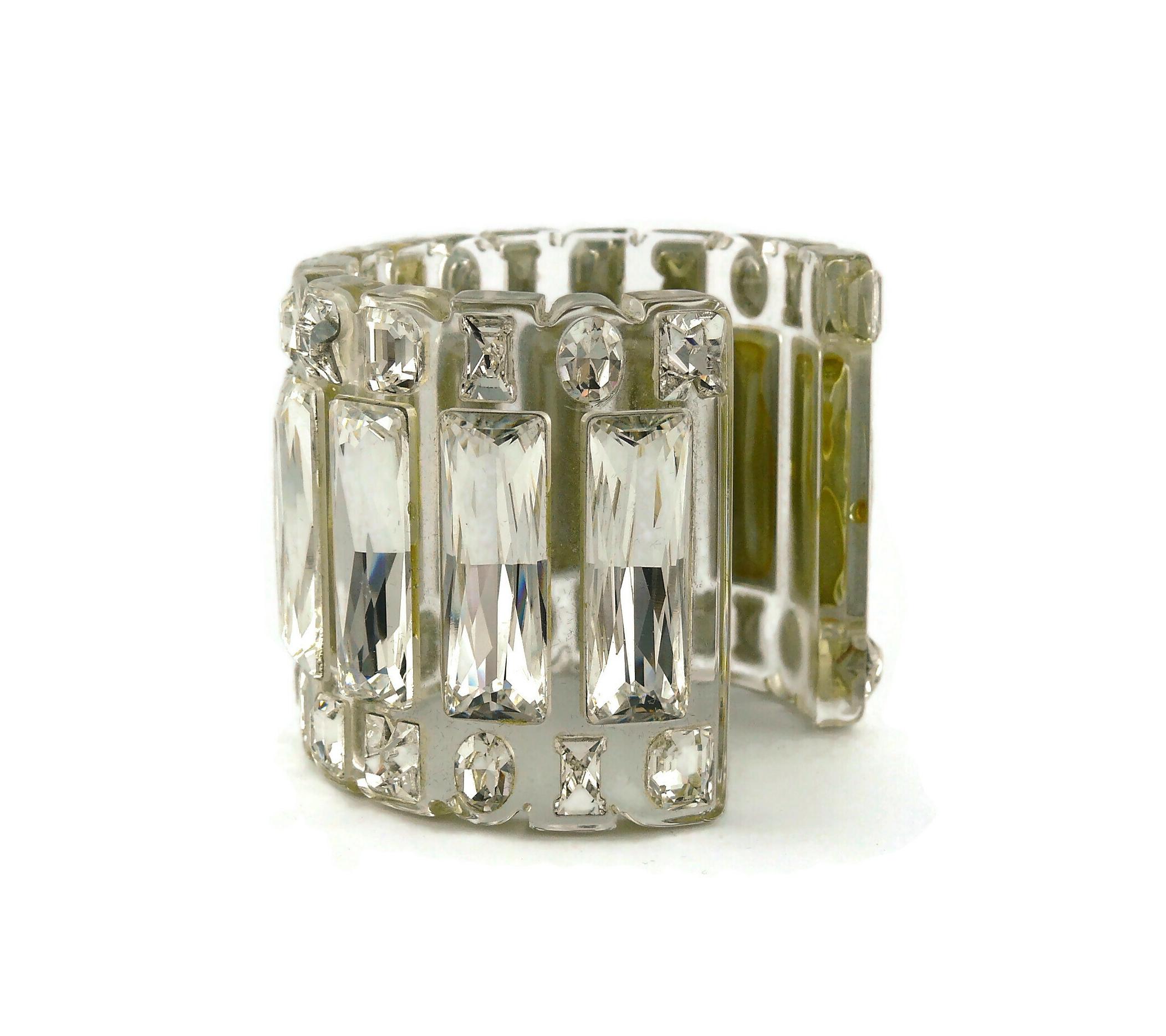 Christian Dior Gloria Jewelled Clear Prespex Cuff Bracelet 6
