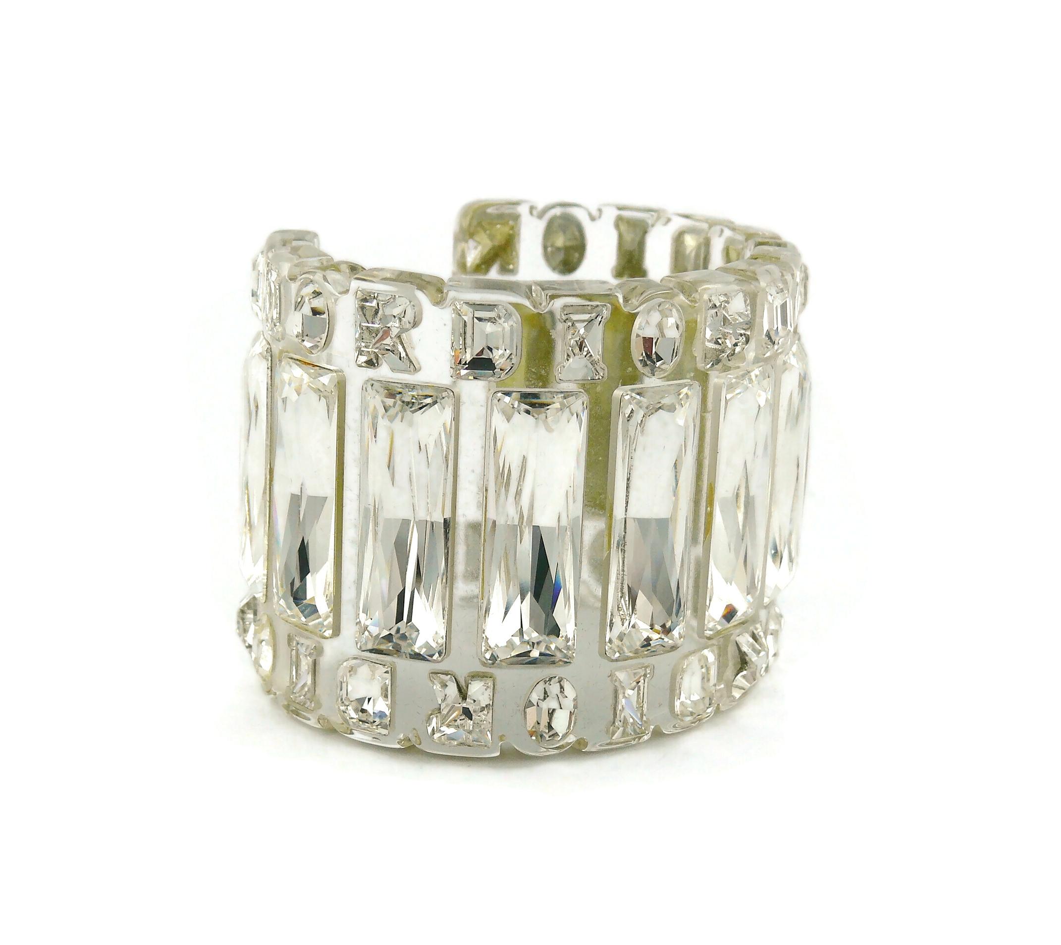 Christian Dior Gloria Jewelled Clear Prespex Cuff Bracelet 2