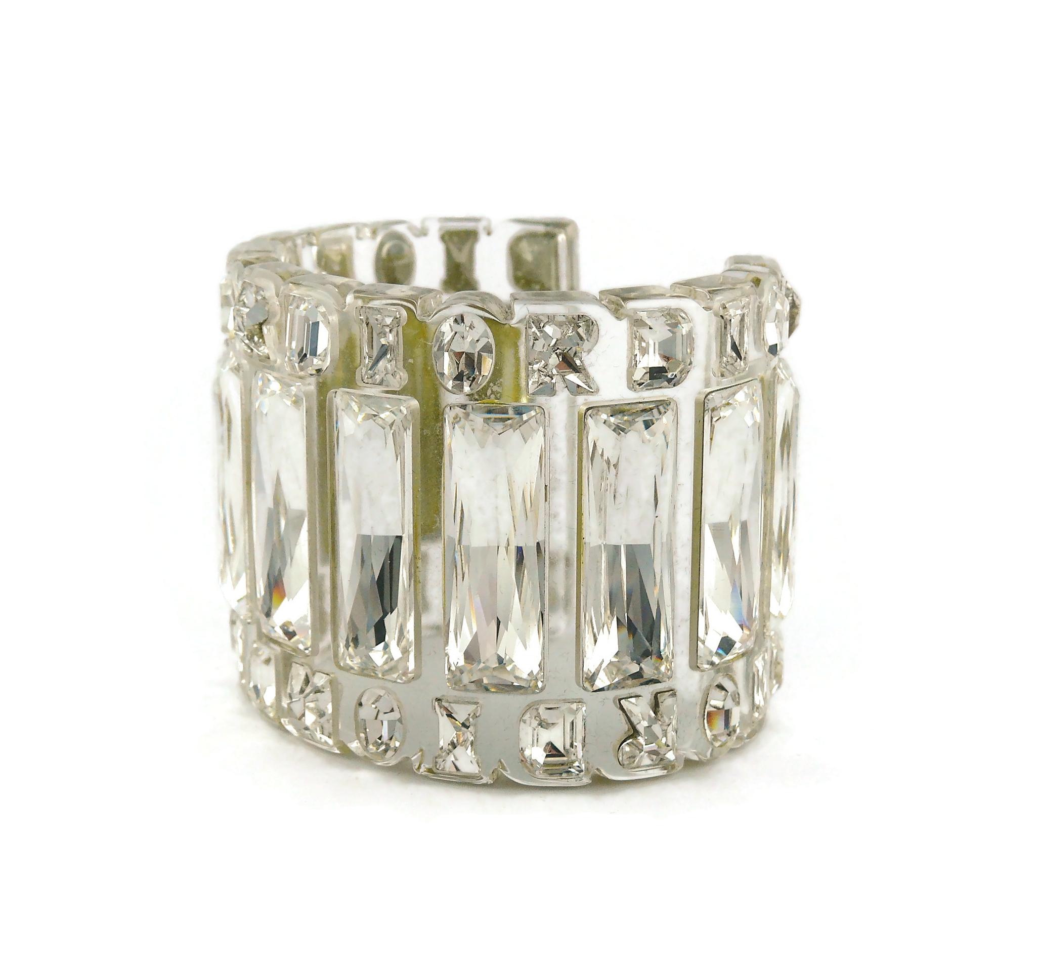 Christian Dior Gloria Jewelled Clear Prespex Cuff Bracelet 3