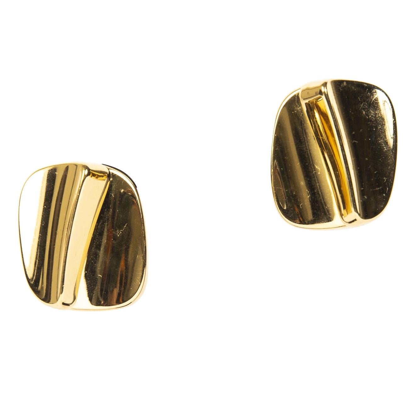 Christian Dior Gold Abstract Earrings