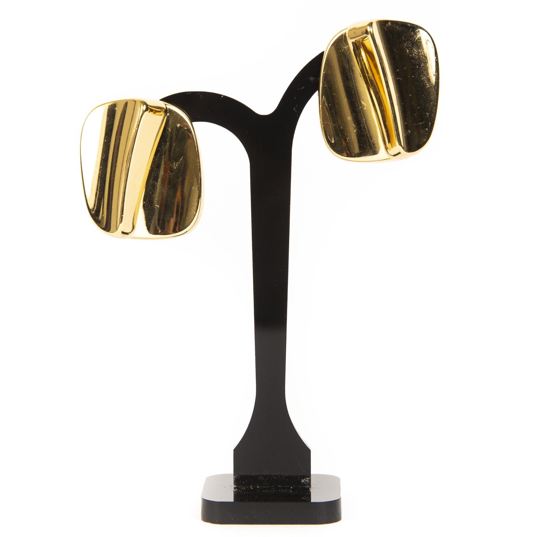 Contemporary Christian Dior Gold Abstract Earrings