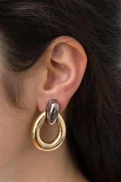 Christian Dior Gold and Silver Tone Clip On Earrings