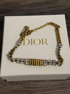 Christian Dior Gold Dio(r)evolution Leaf Crystal Choker Necklace