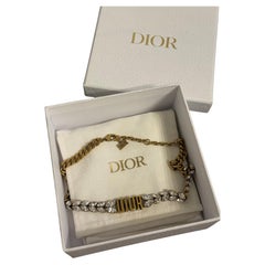 Christian Dior Gold Dio(r)evolution Leaf Crystal Choker Necklace
