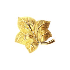 Christian Dior Gold Leaf Brooch