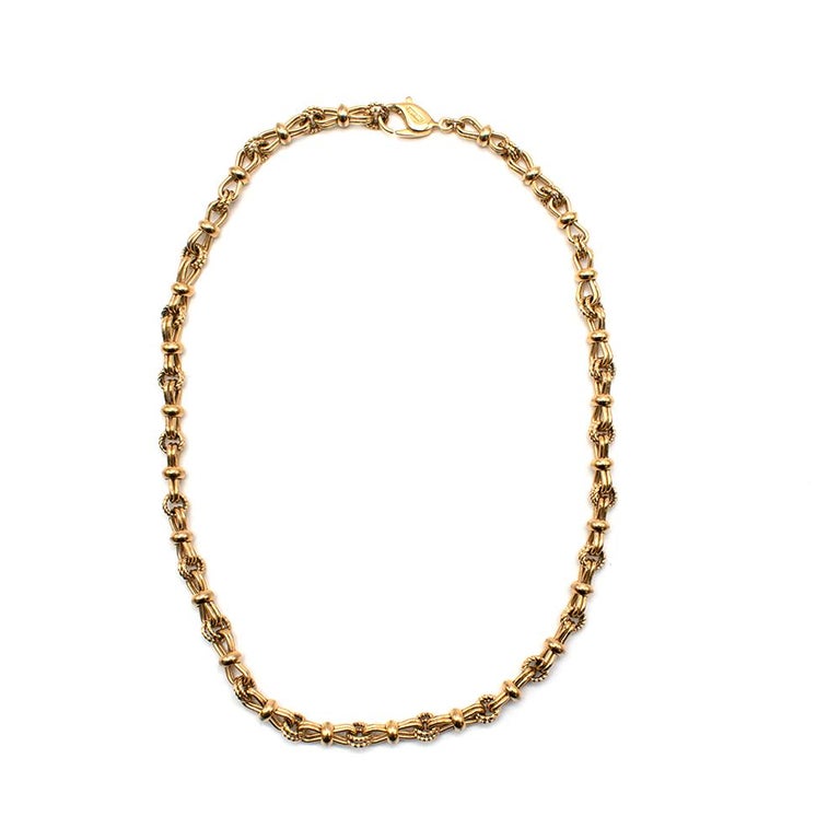 Christian Dior Gold Link Chain Necklace and Bracelet at 1stDibs ...